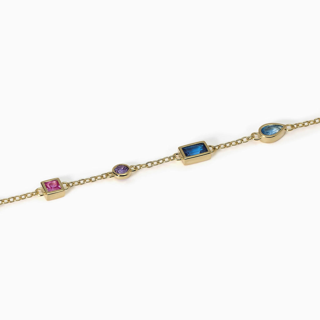 Bracciale multicolor con catena forzatina RAINBOW