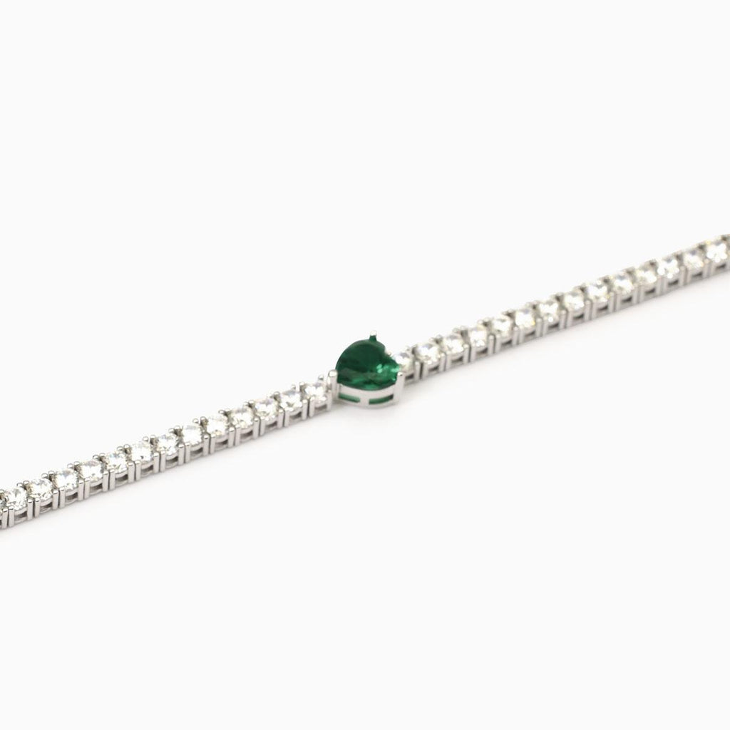 Bracciale tennis con smeraldo sintetico TENNIS CLUB