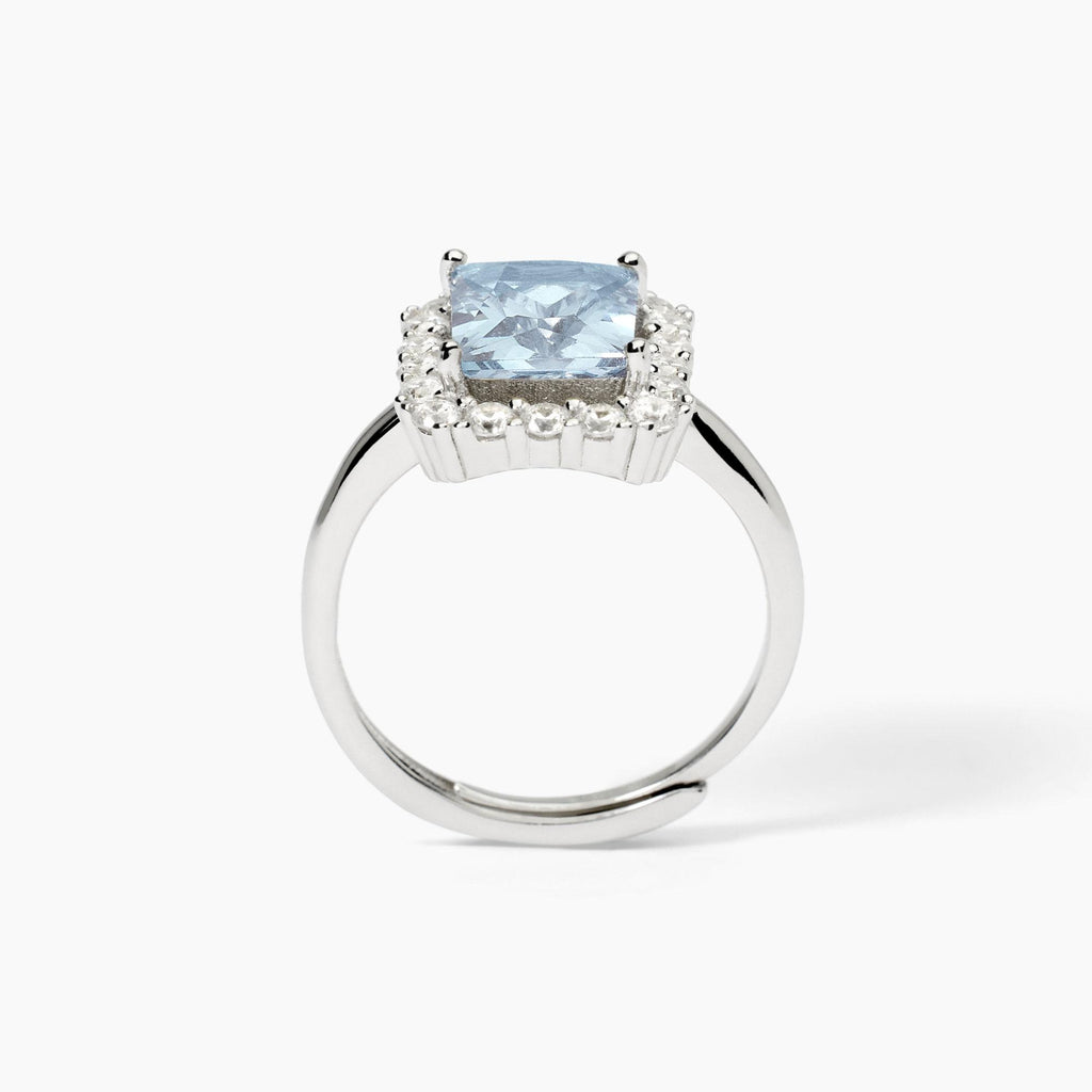 Anello in argento con acquamarina sintetica DESIDERIO INFINITO
