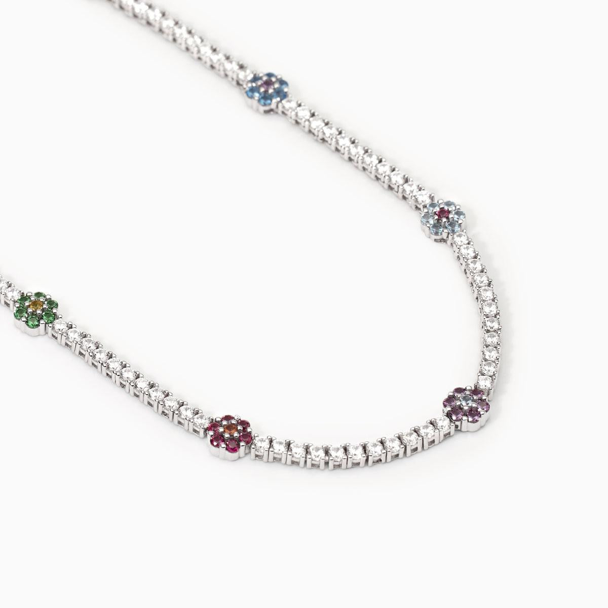 Girocollo tennis con elementi fiore FIOR FIORE