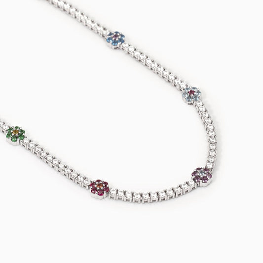 Girocollo tennis con elementi fiore FIOR FIORE
