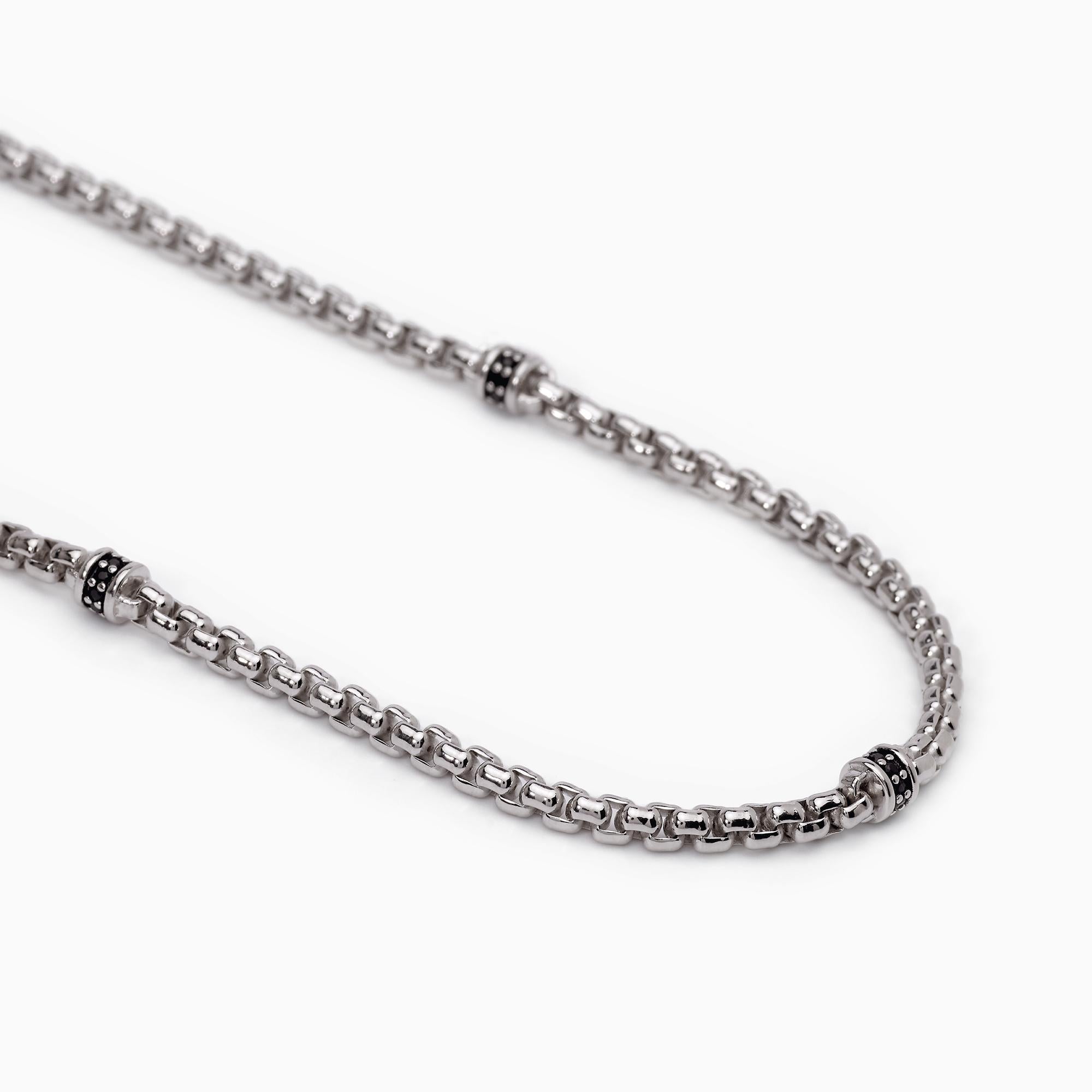 Collana catena veneziana e pietre nere MONTECARLO