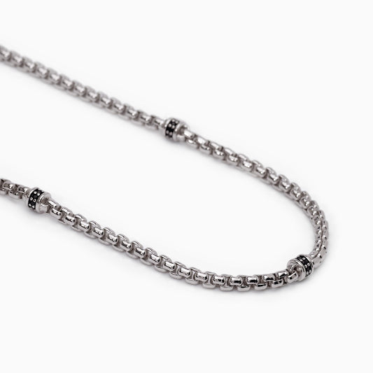 Collana catena veneziana e pietre nere MONTECARLO