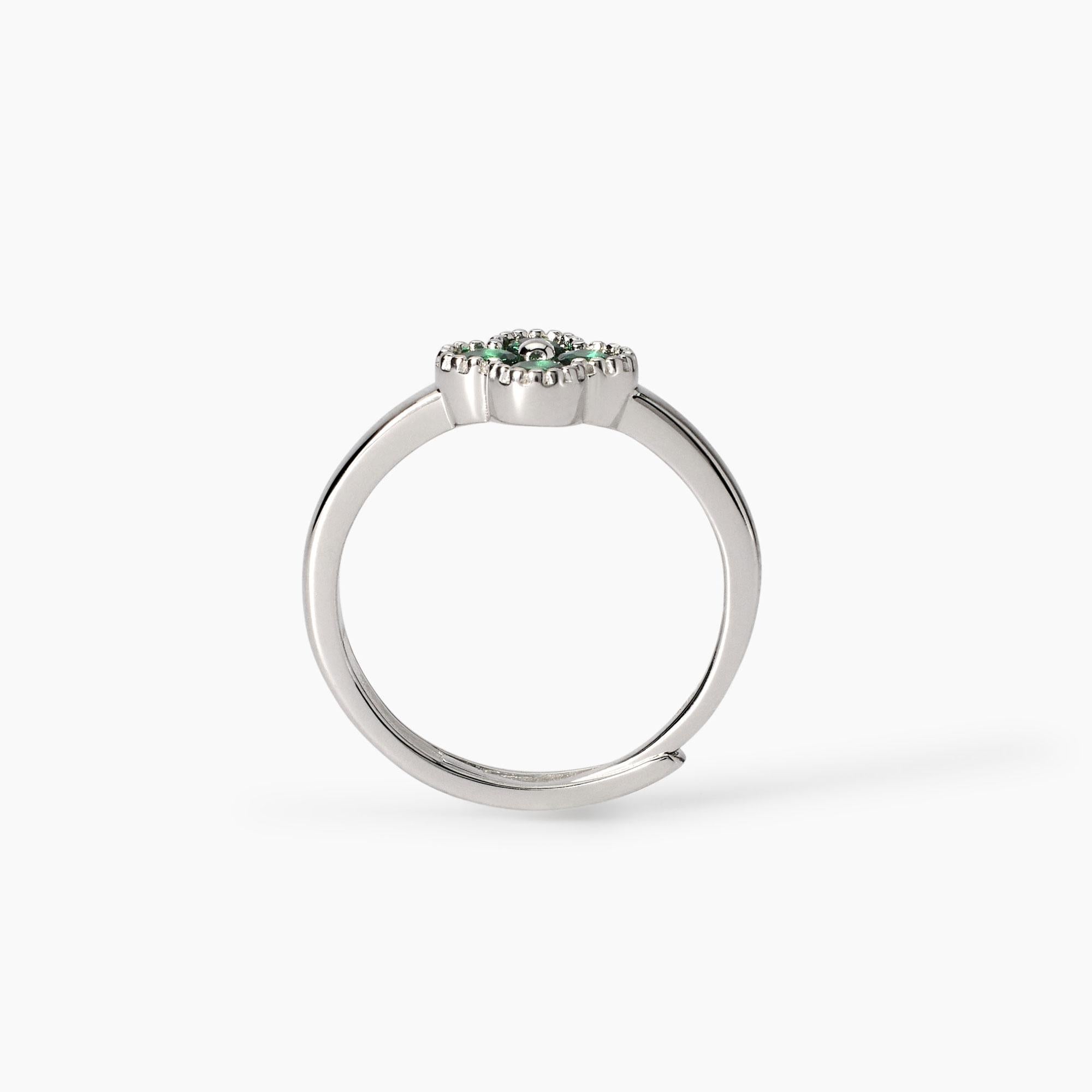 Anello con fiore verde JASMINE