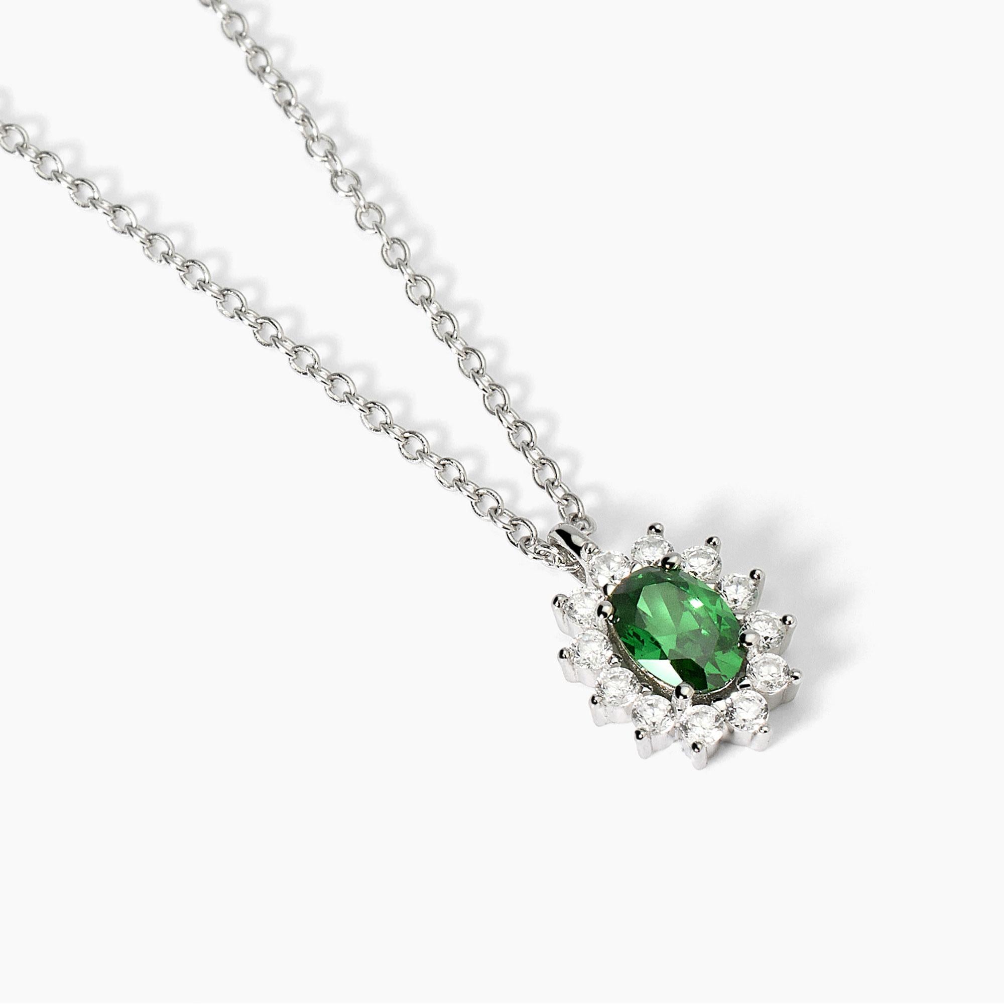 Girocollo in argento con smeraldo sintetico COOL OR RÉTRO?