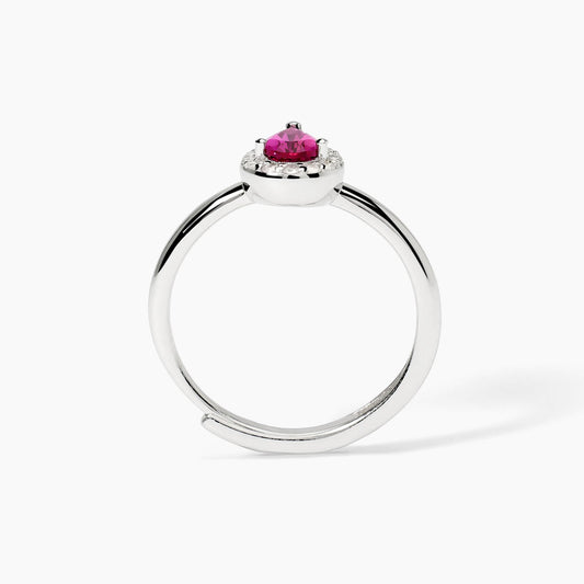 Anello in argento con rubino sintetico
