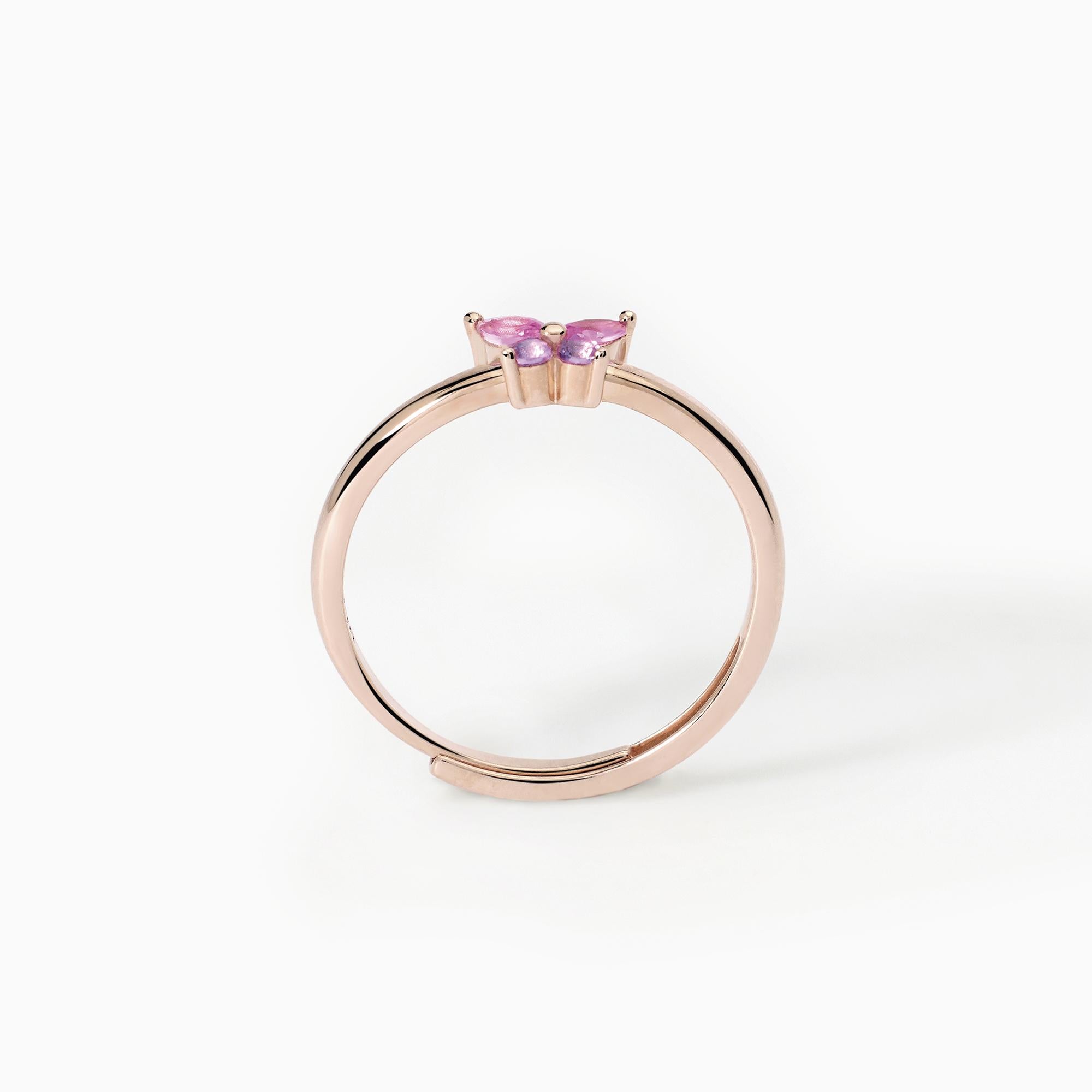 Anello con zirconi rosa taglio marquise SECRET GARDEN