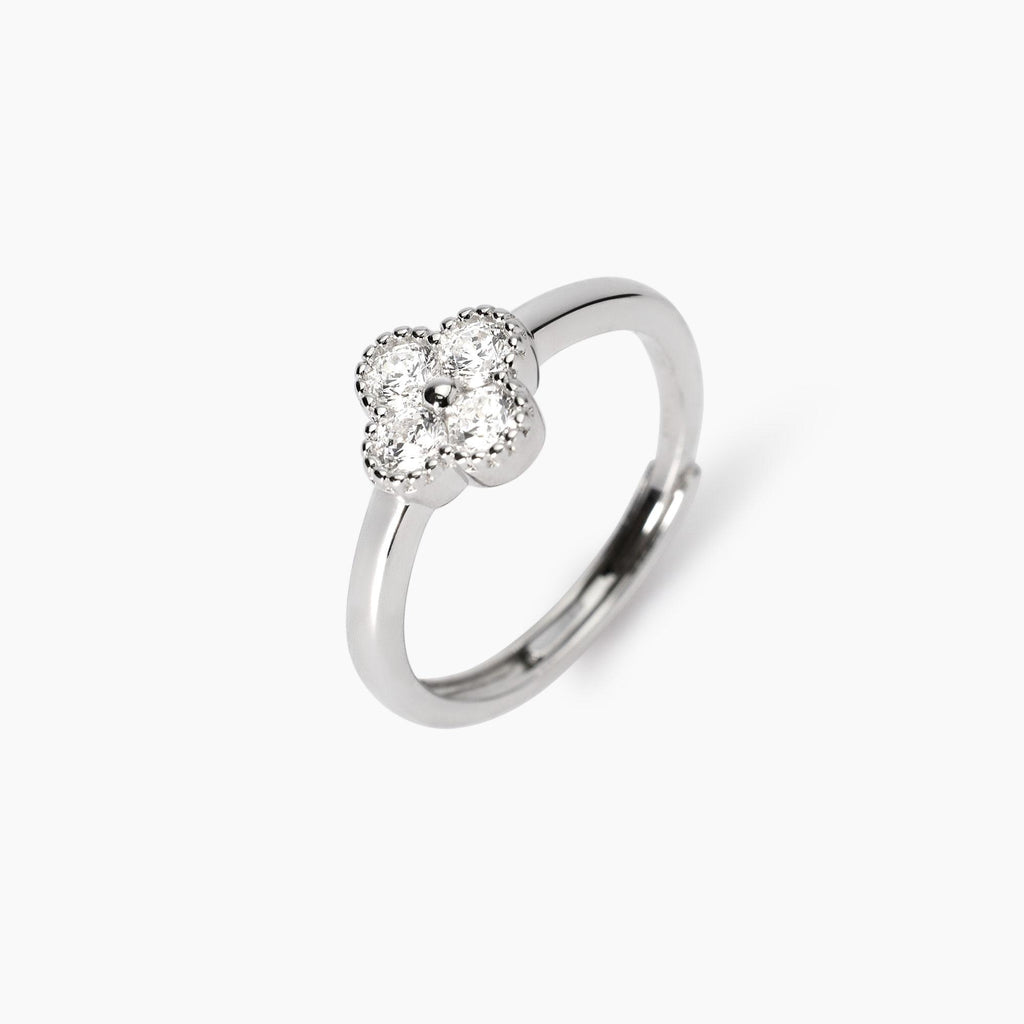 Anello in argento con fiore in zirconi JASMINE