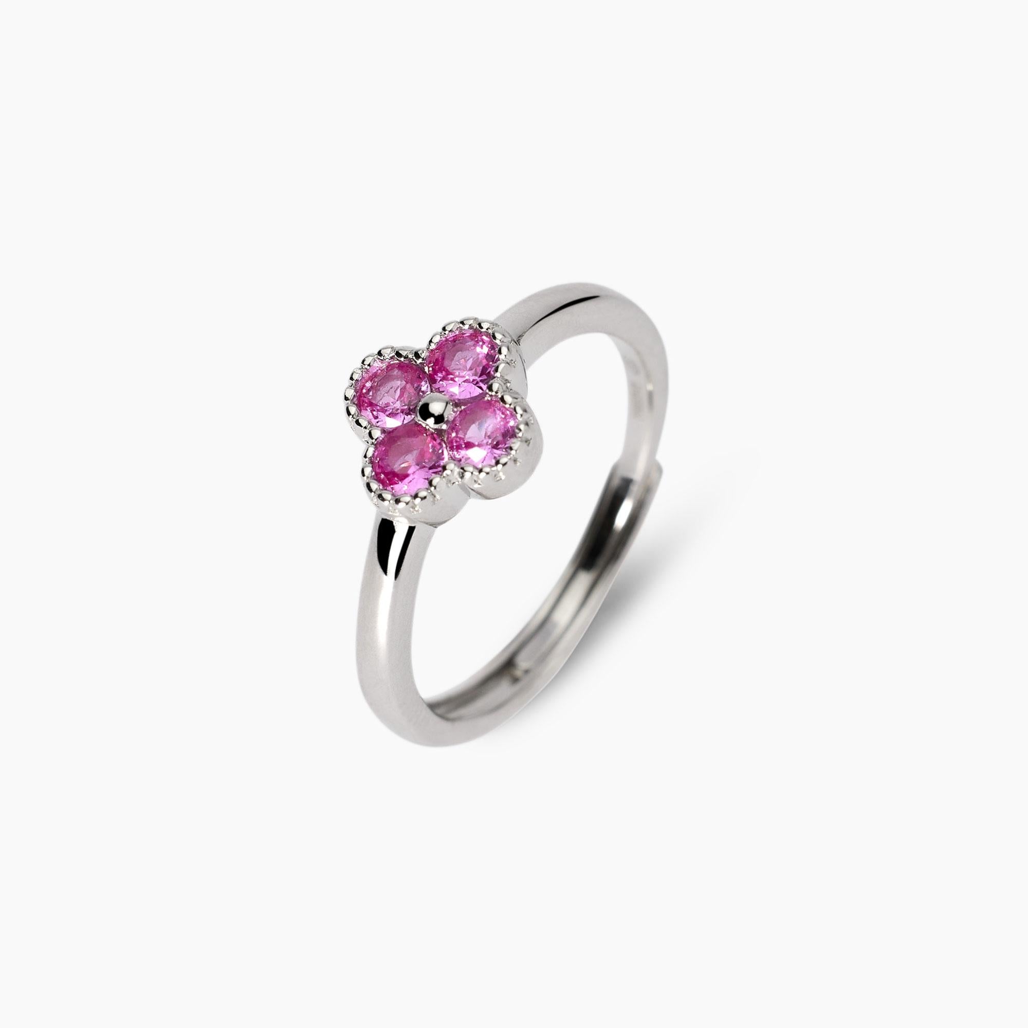 Anello con fiore rosa JASMINE