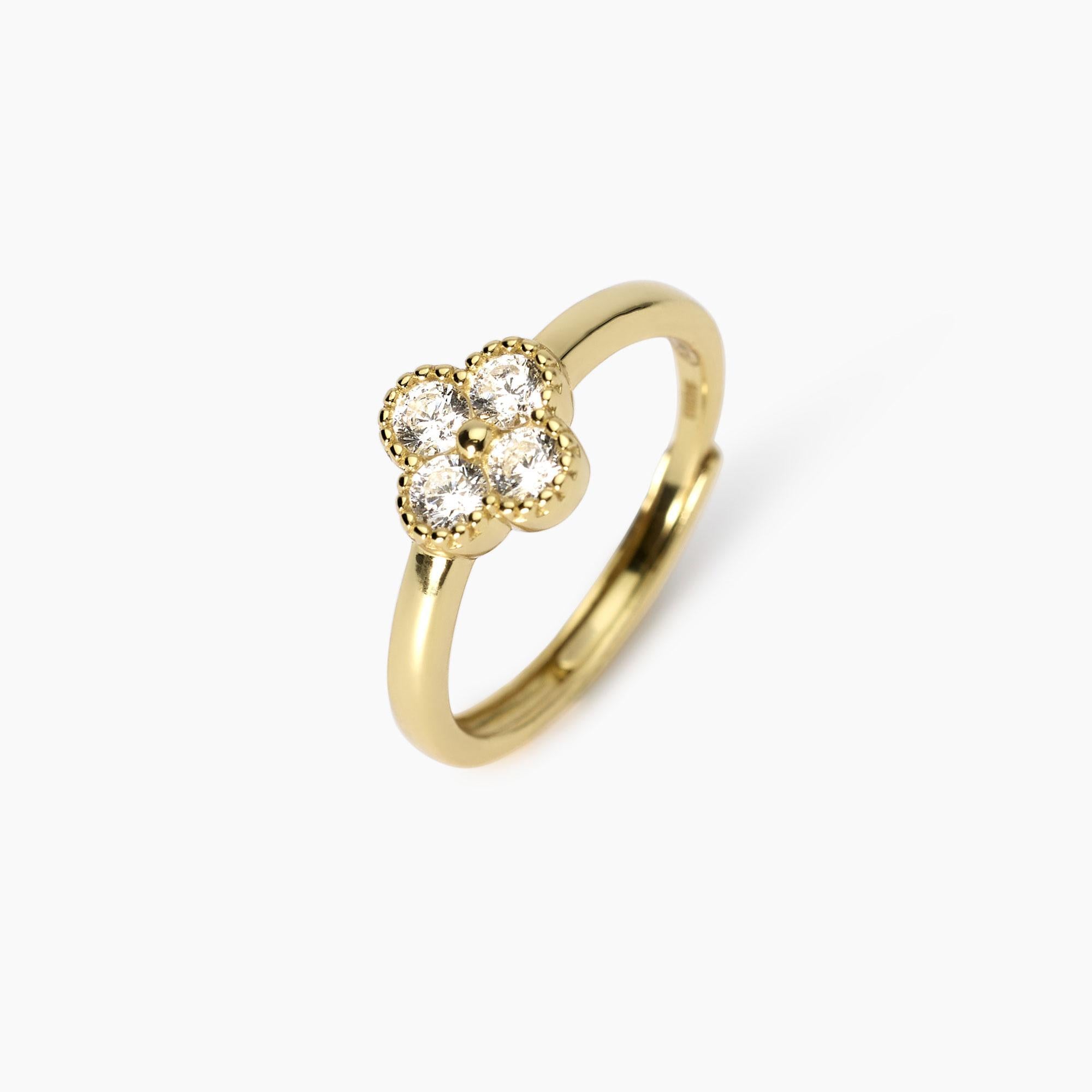 Anello in argento dorato con fiore JASMINE
