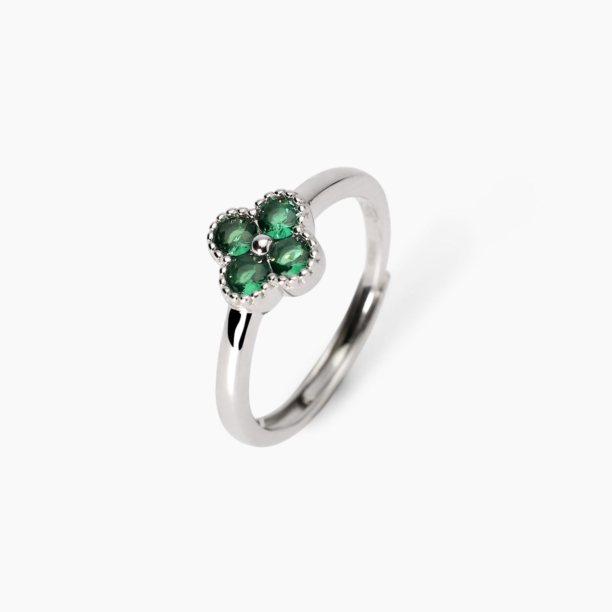Anello con fiore verde JASMINE