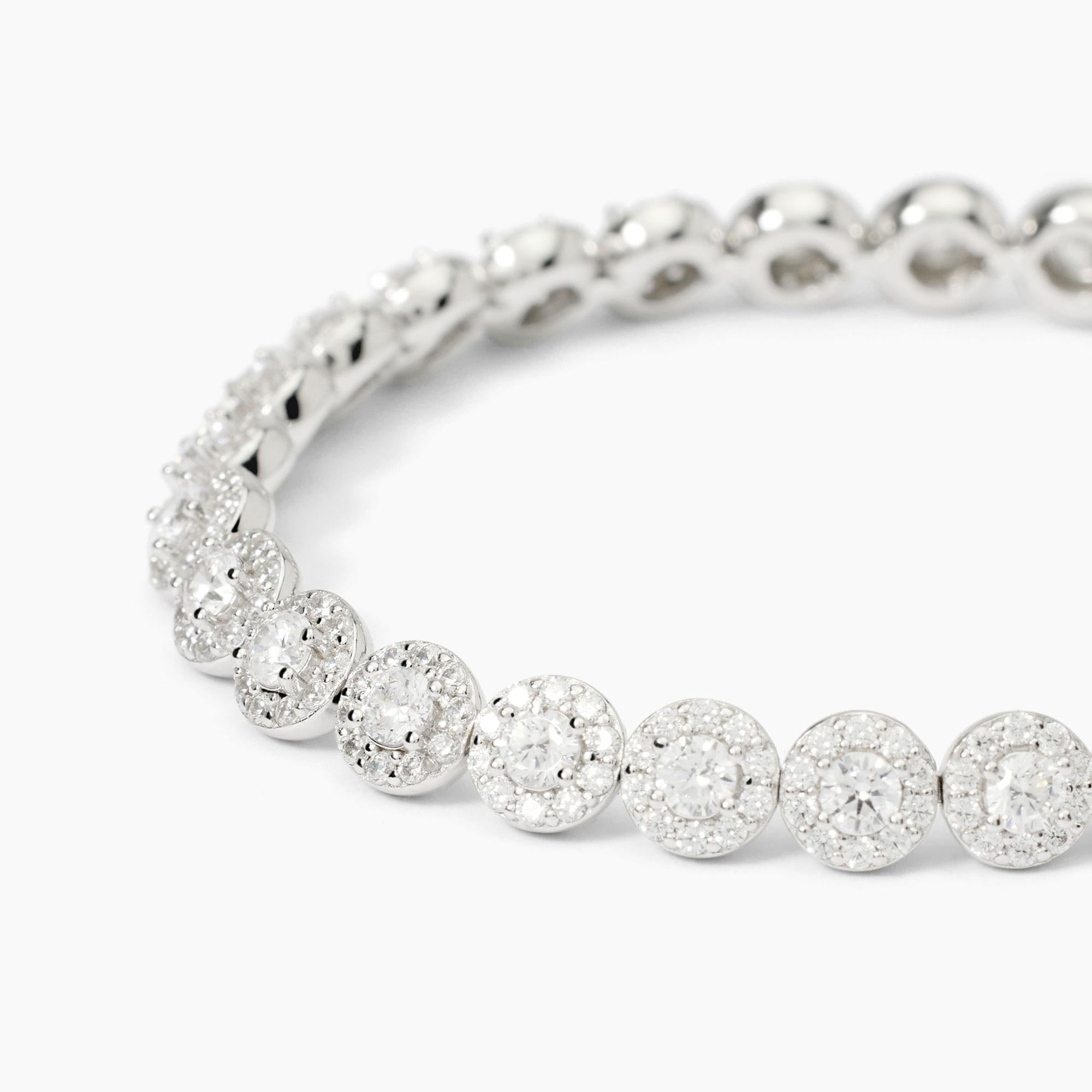 Bracciale tennis in argento con zirconi bianchi MILANESIENNE