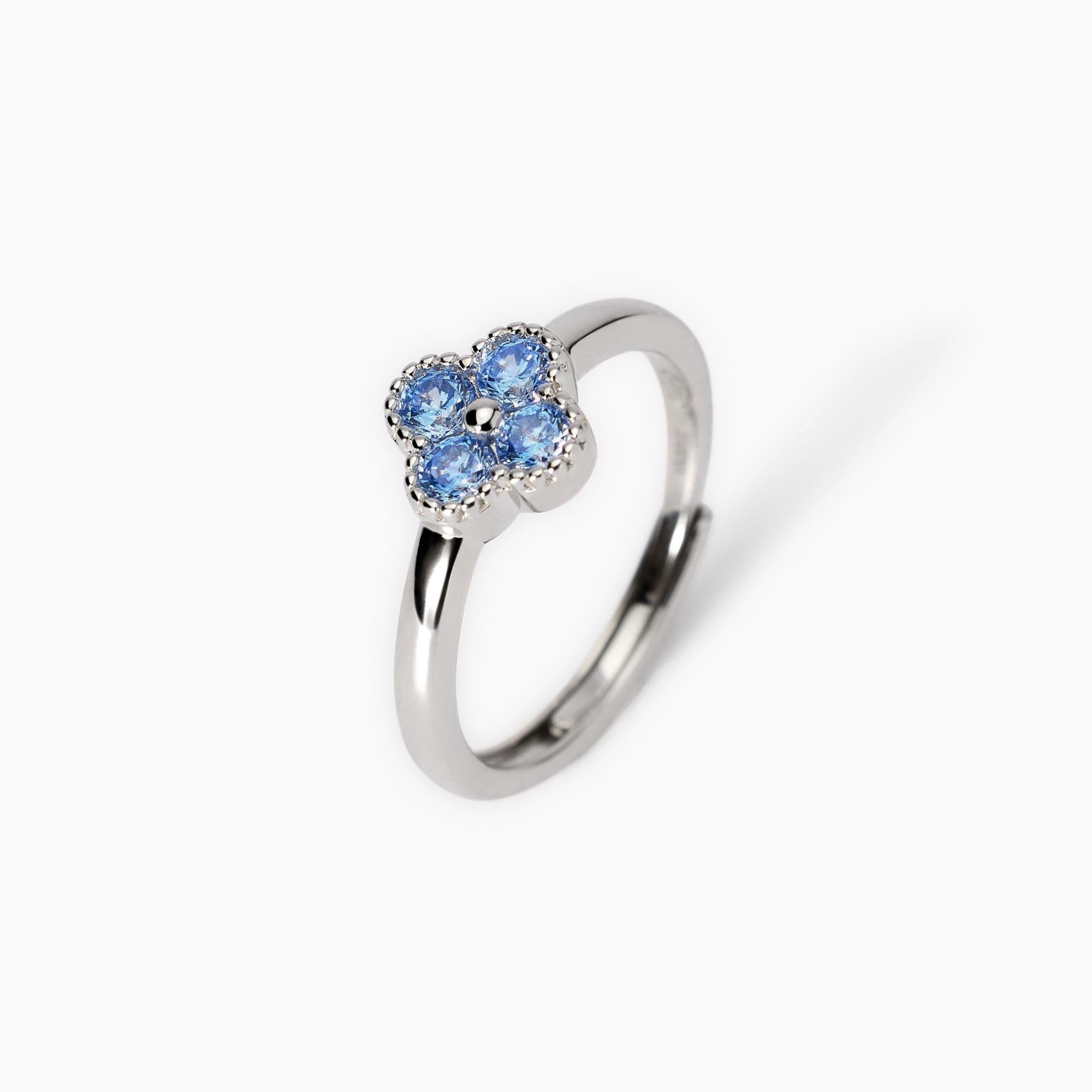 Anello con fiore azzurro JASMINE
