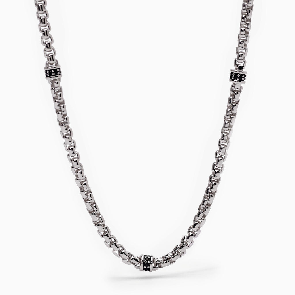 Collana catena veneziana e pietre nere MONTECARLO