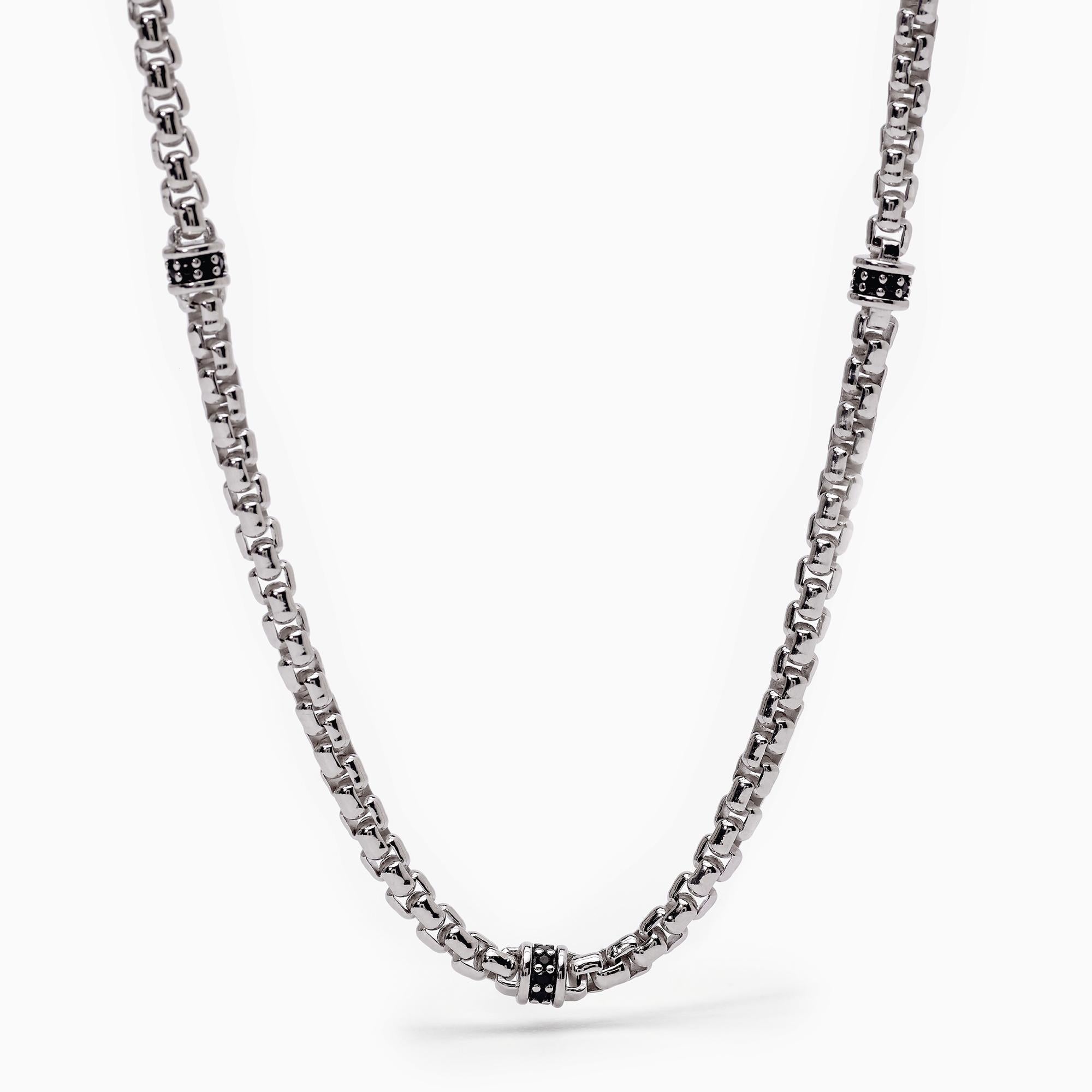 Collana catena veneziana e pietre nere MONTECARLO