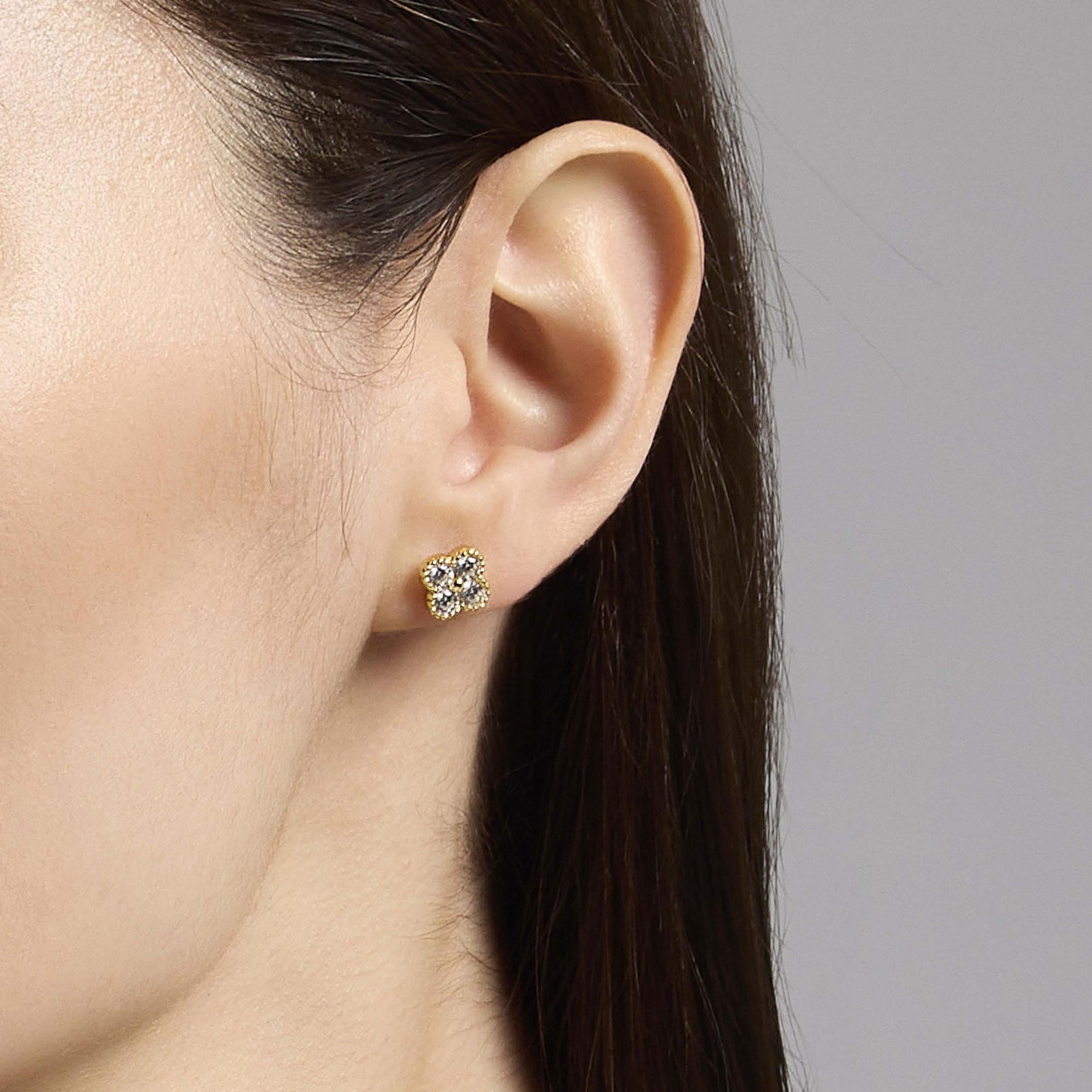 Orecchini con fiore in zirconi JASMINE