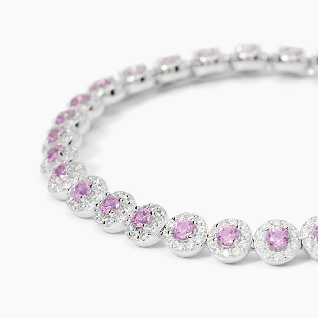 Bracciale tennis in argento con tormalina sintetica MILANESIENNE