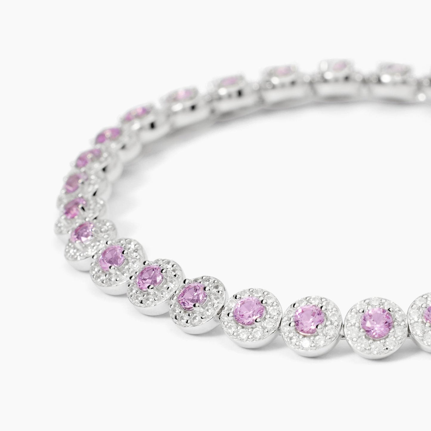 Bracciale tennis in argento con tormalina sintetica MILANESIENNE