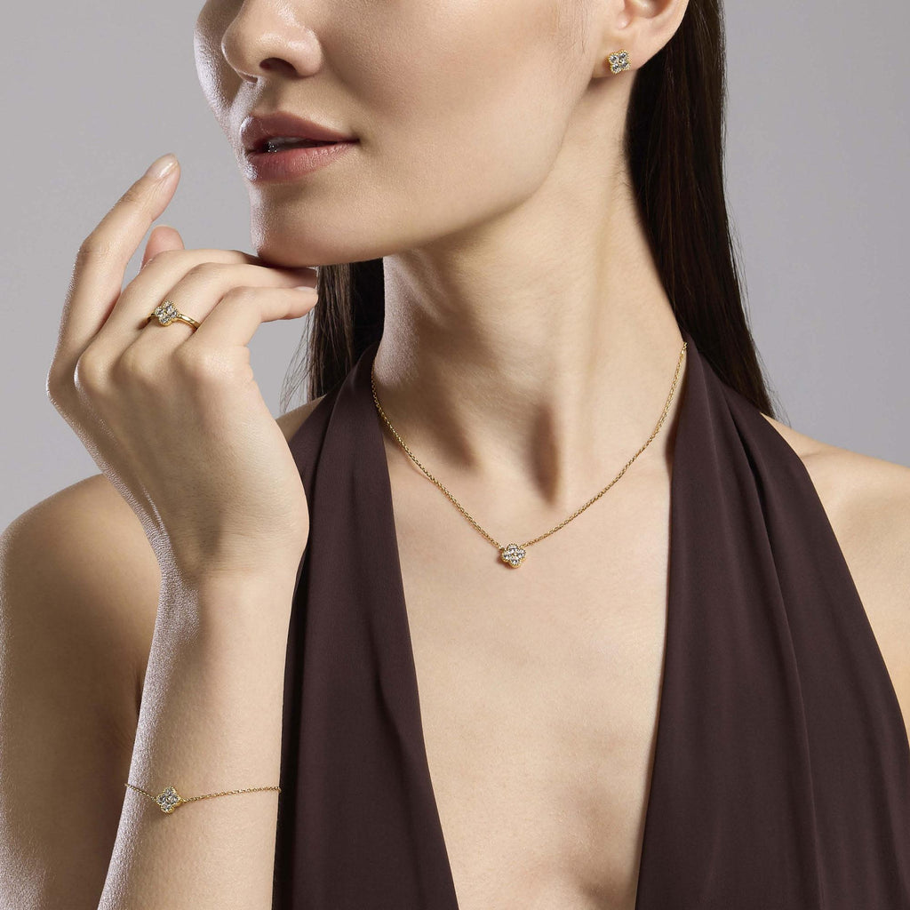 Anello in argento dorato con fiore JASMINE