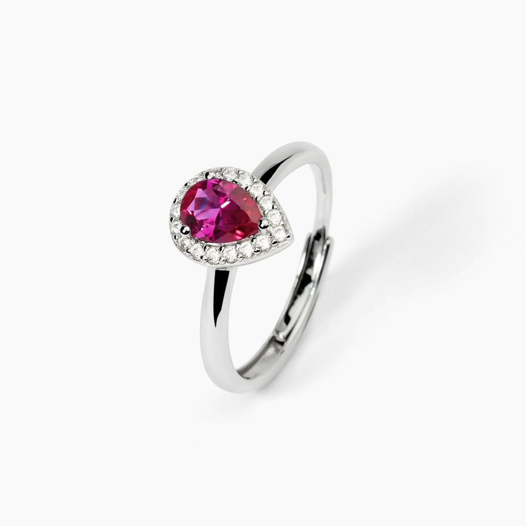 Anello in argento con rubino sintetico