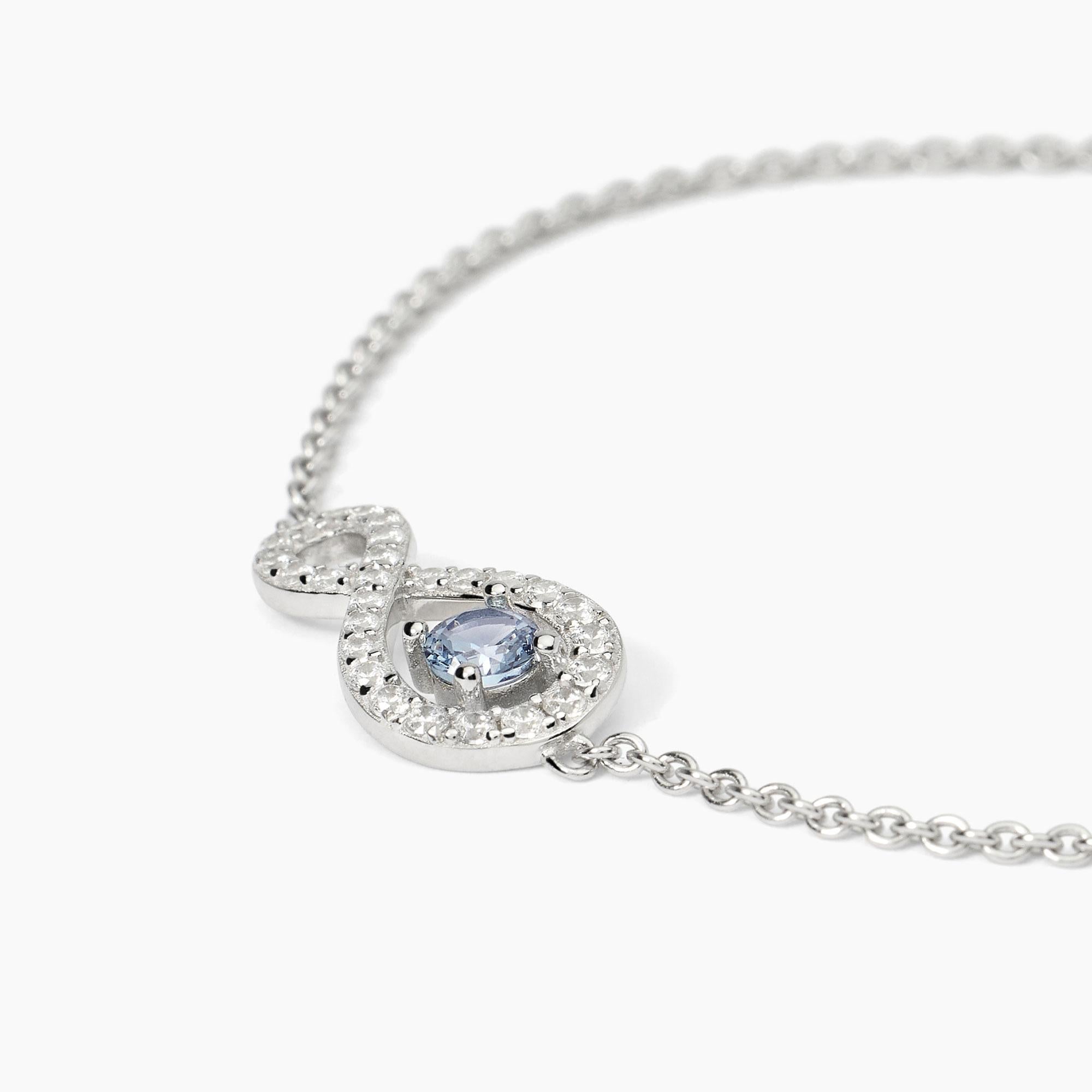 Bracciale in argento rodiato con catena forzatina e infinito ENDLESS