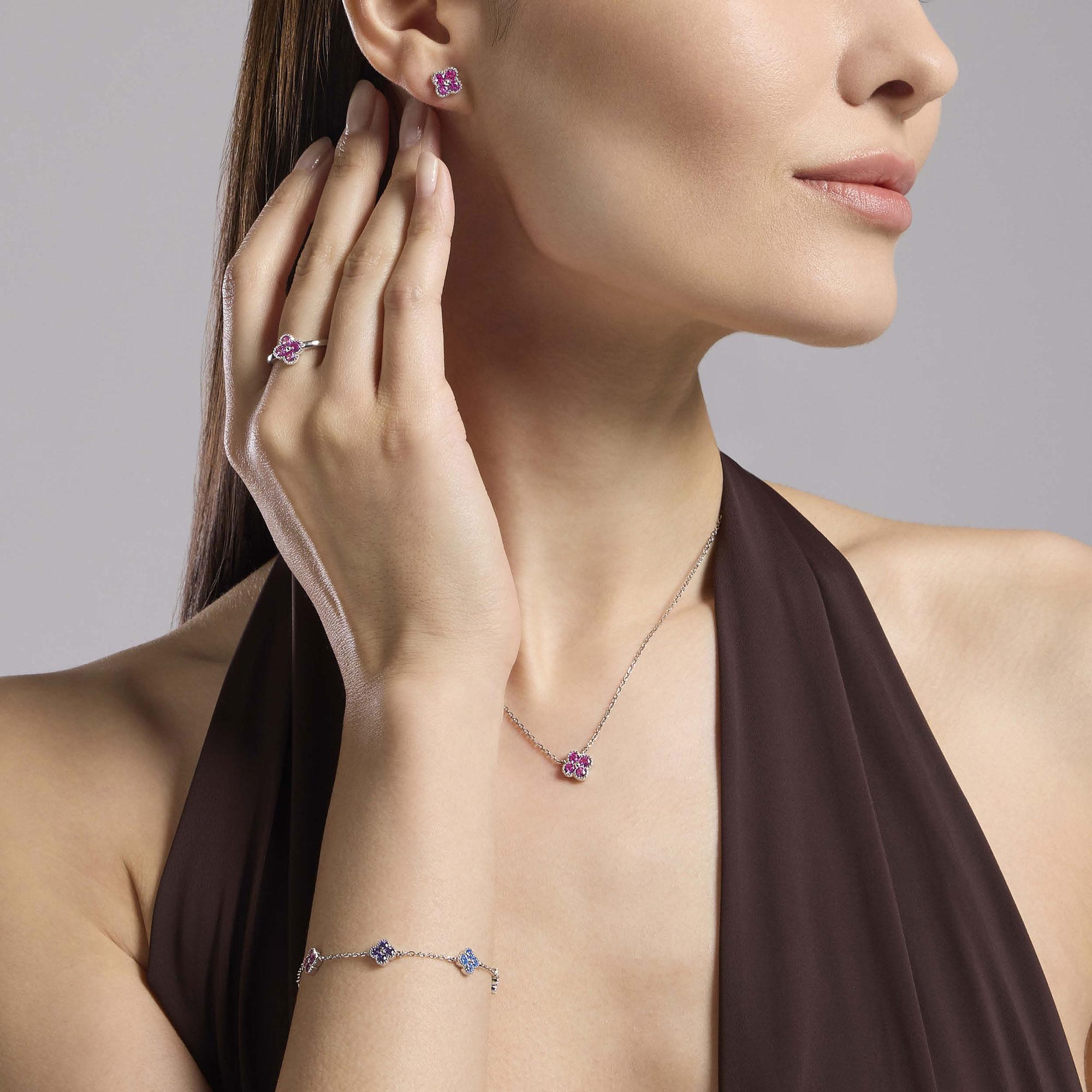 Anello con fiore rosa JASMINE