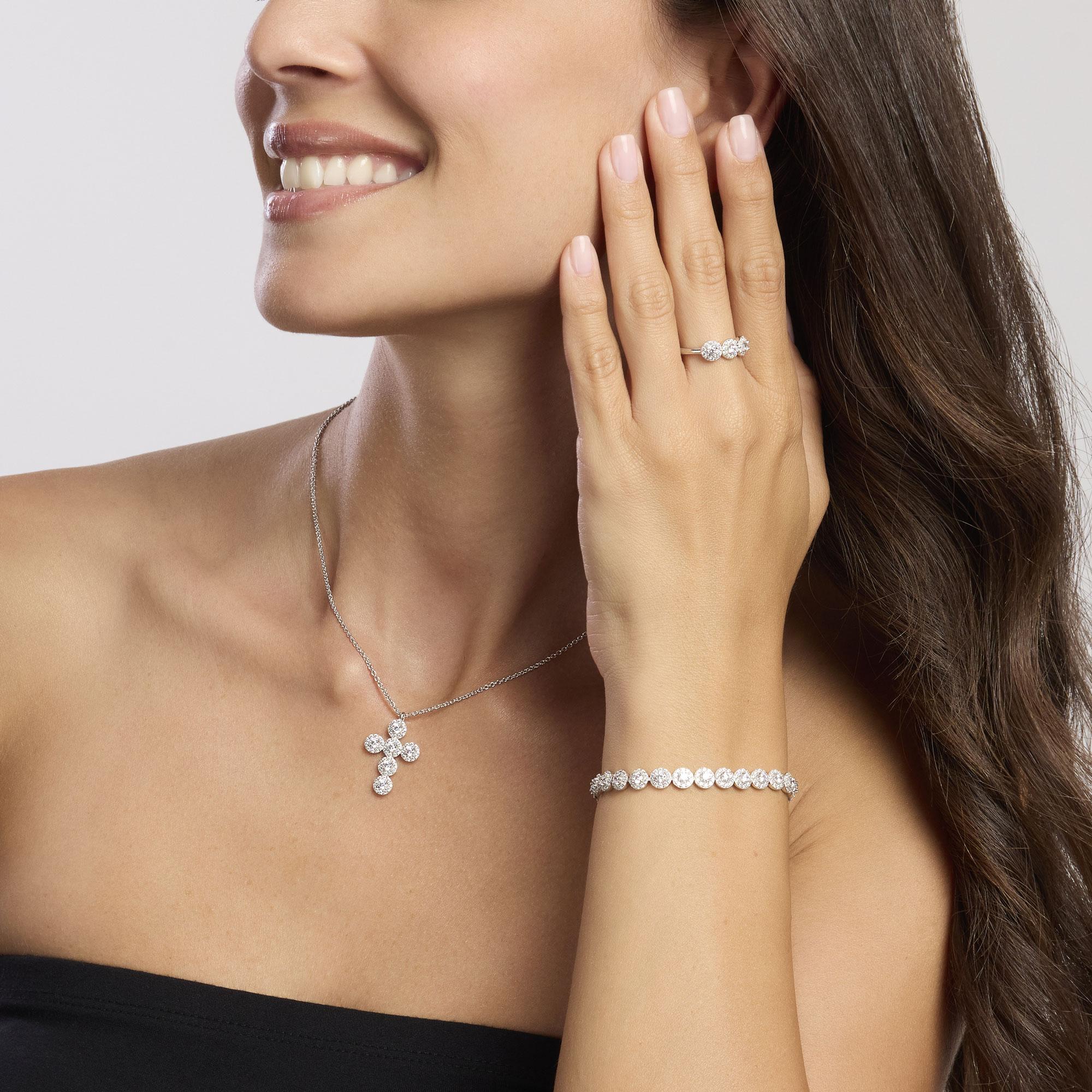 Bracciale tennis in argento con zirconi bianchi MILANESIENNE