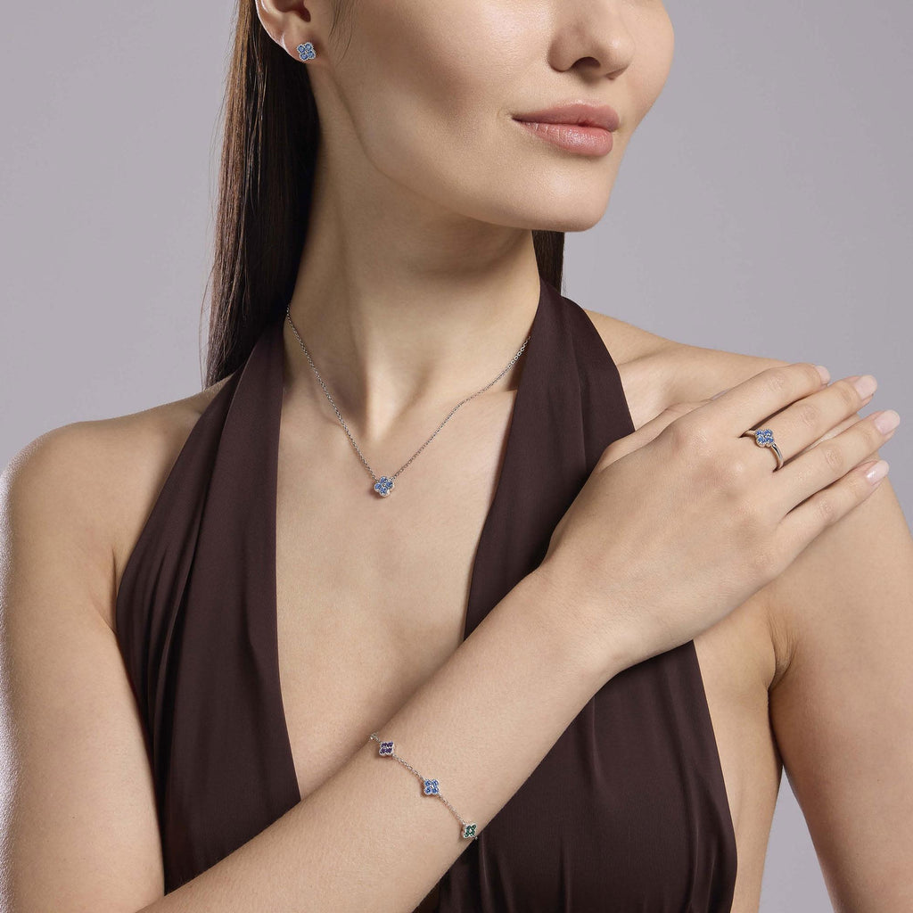 Bracciale in argento dorato con fiore JASMINE