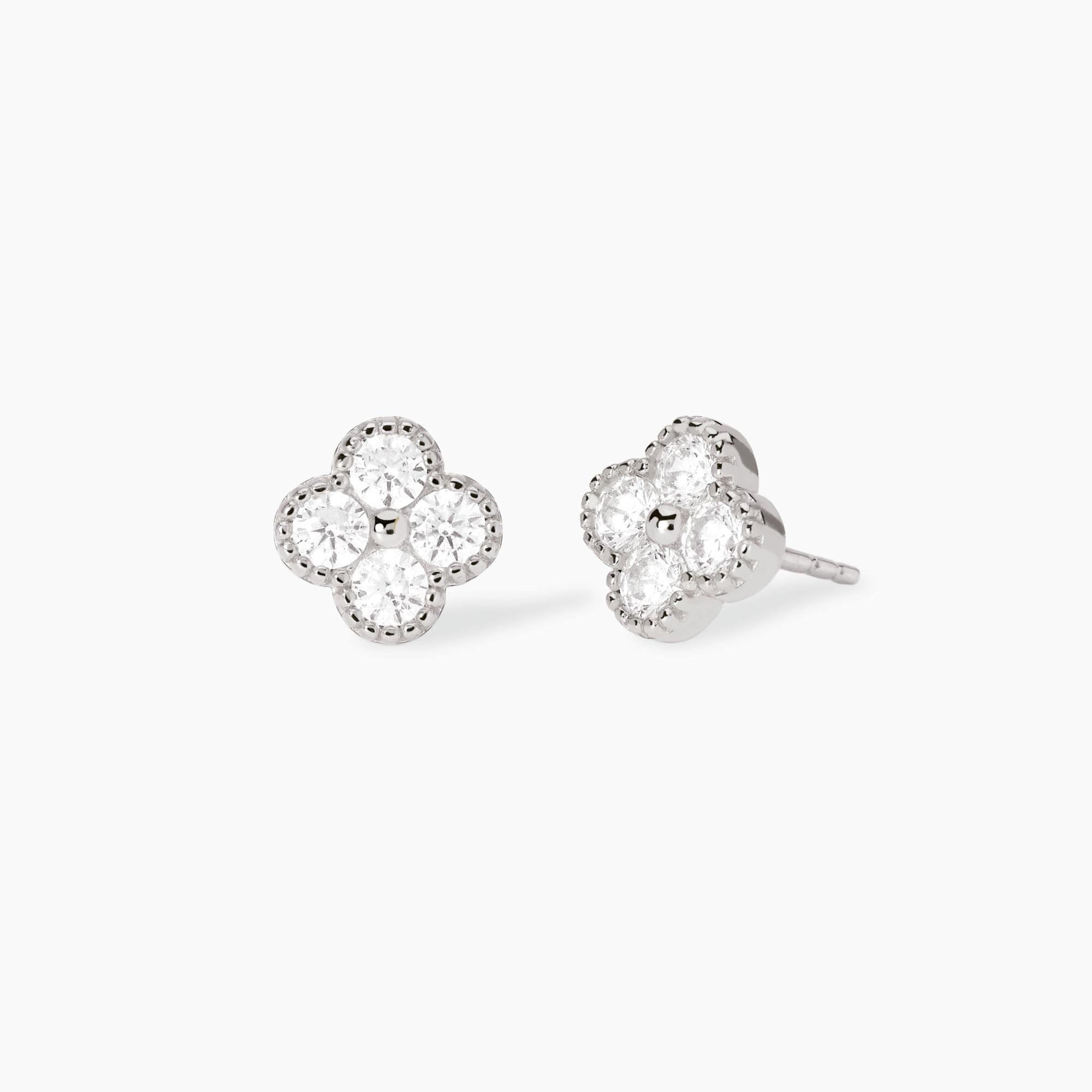 Orecchini con fiore in zirconi JASMINE
