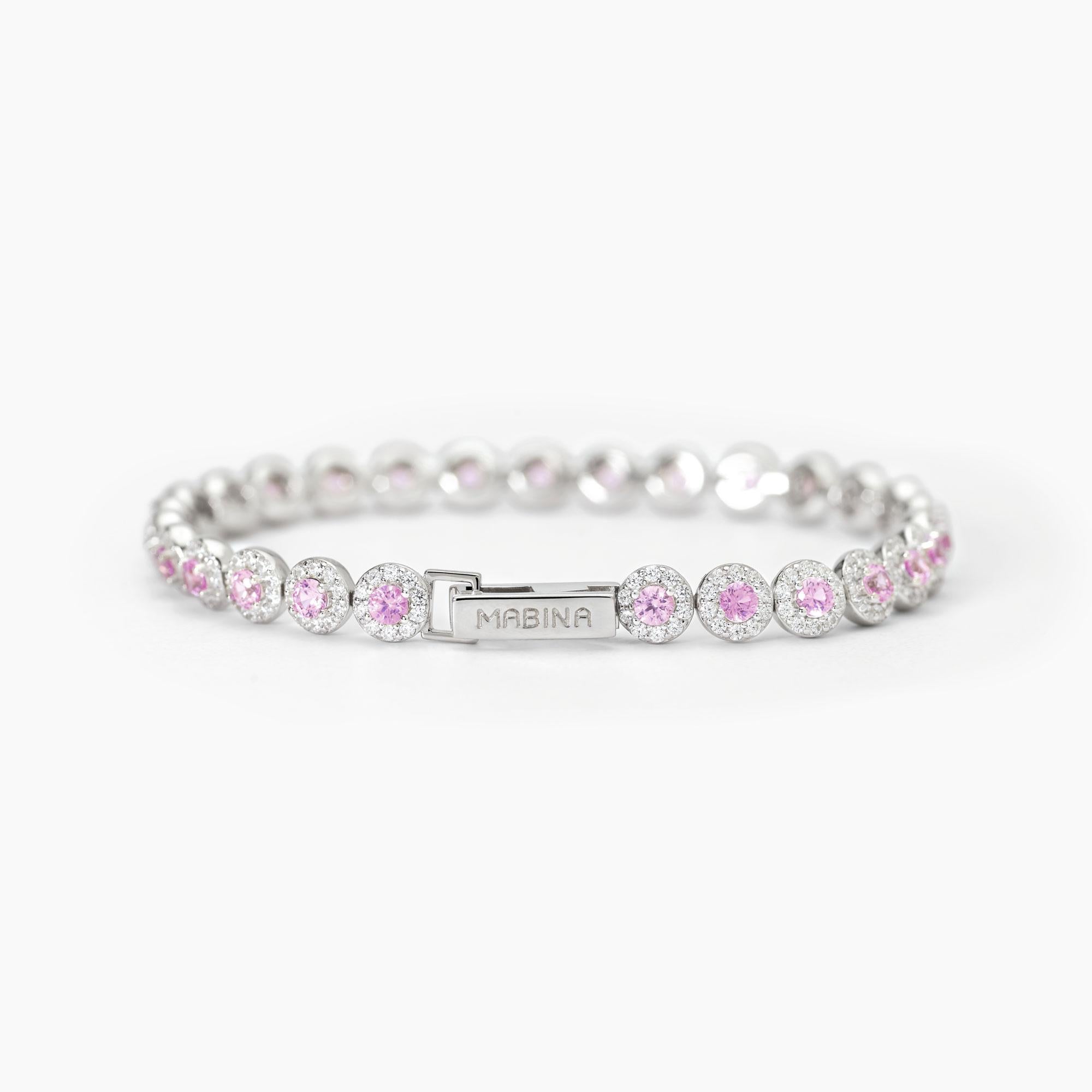 Bracciale tennis in argento con tormalina sintetica MILANESIENNE