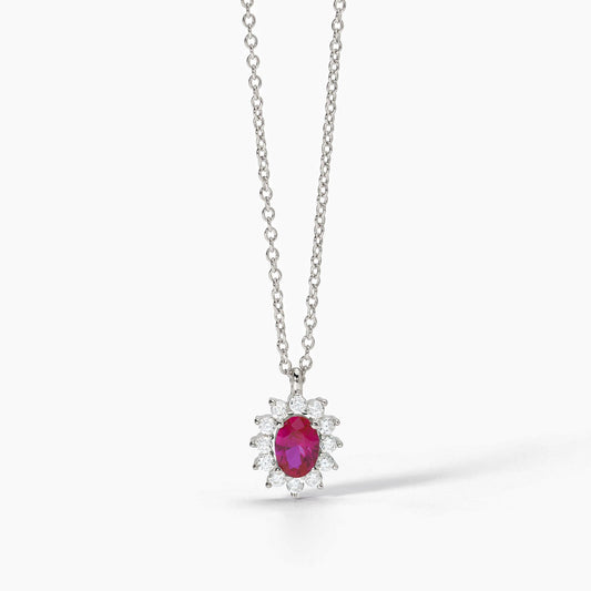 Girocollo in argento con rubino sintetico COOL OR RÉTRO?