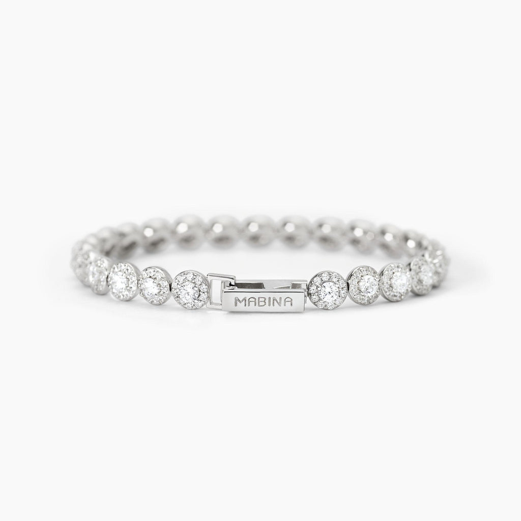 Bracciale tennis in argento con zirconi bianchi MILANESIENNE