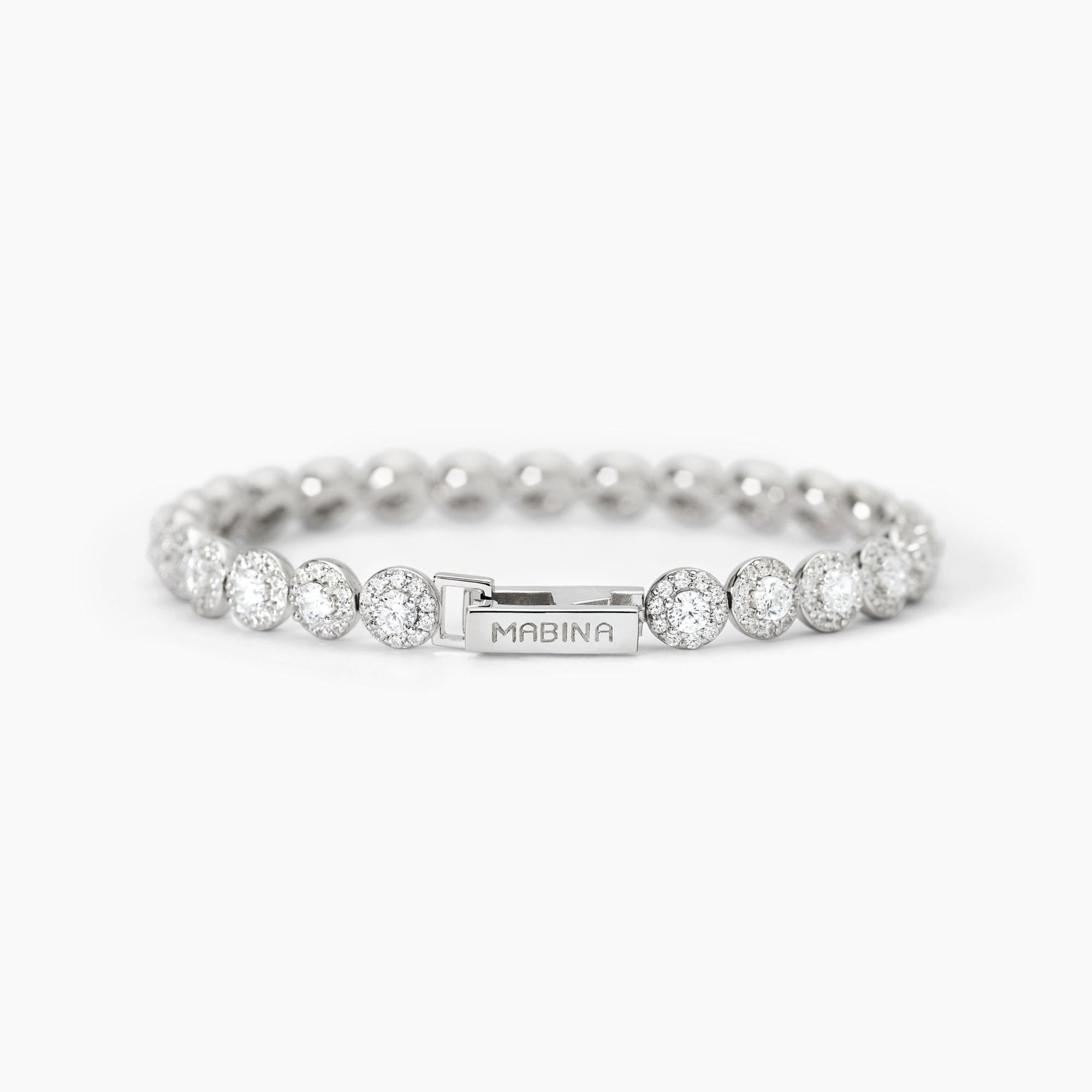 Bracciale tennis in argento con zirconi bianchi MILANESIENNE