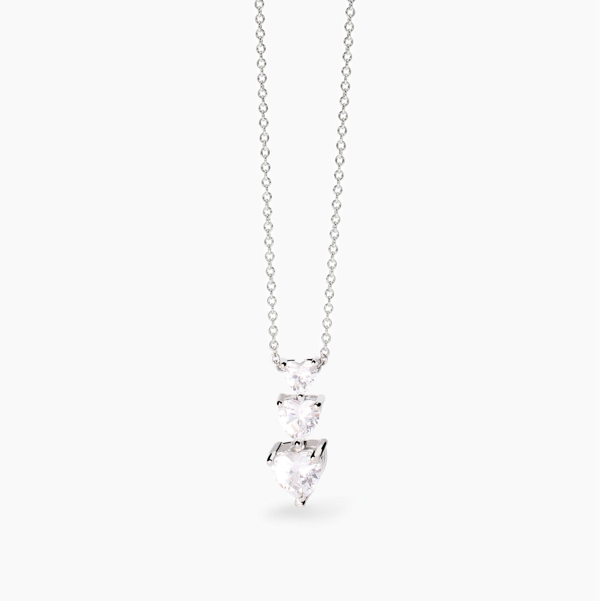 Girocollo in argento con zirconi cuore LOVELY
