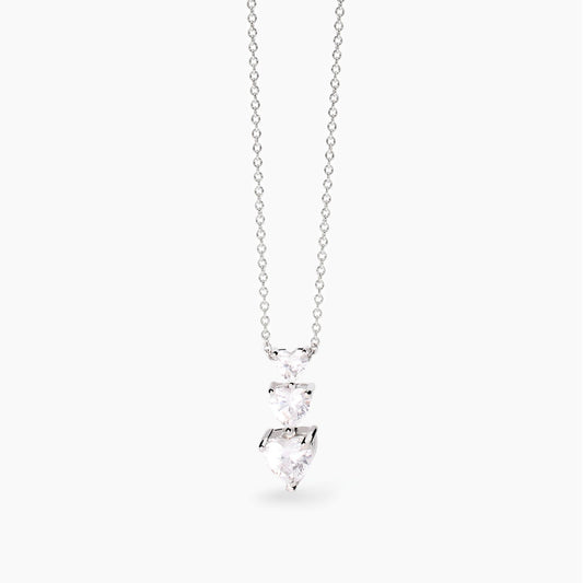Girocollo in argento con zirconi cuore LOVELY