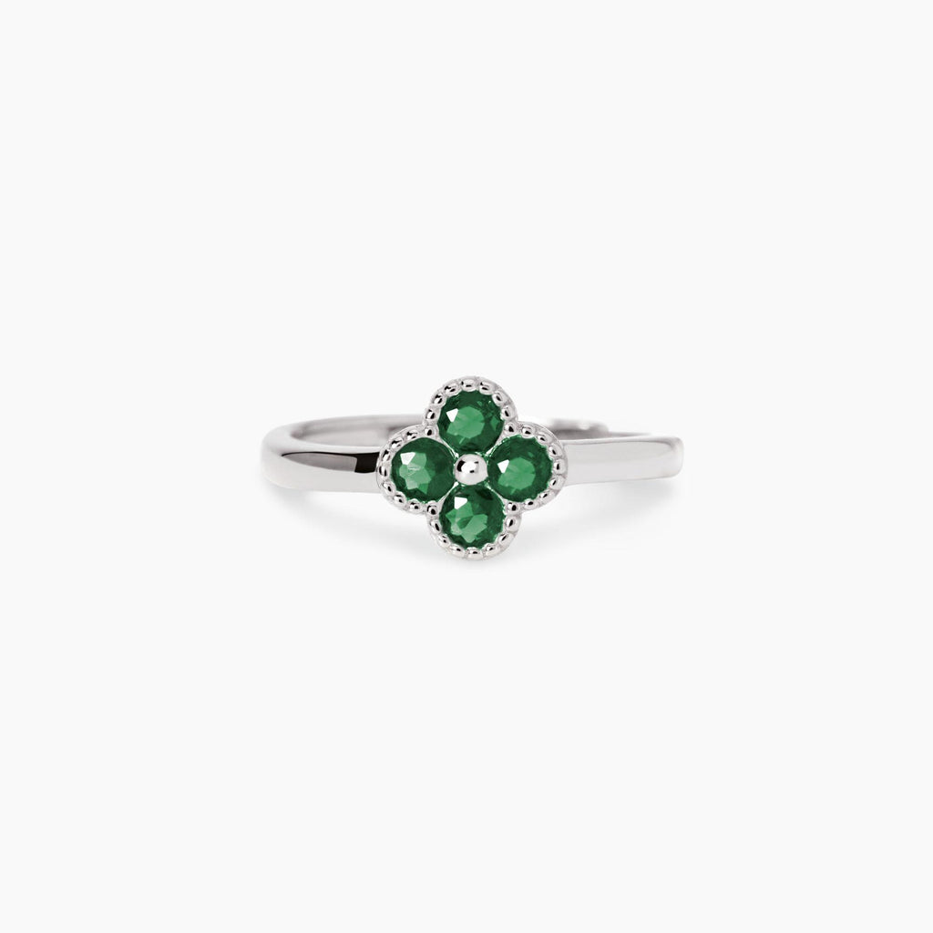 Anello con fiore verde JASMINE
