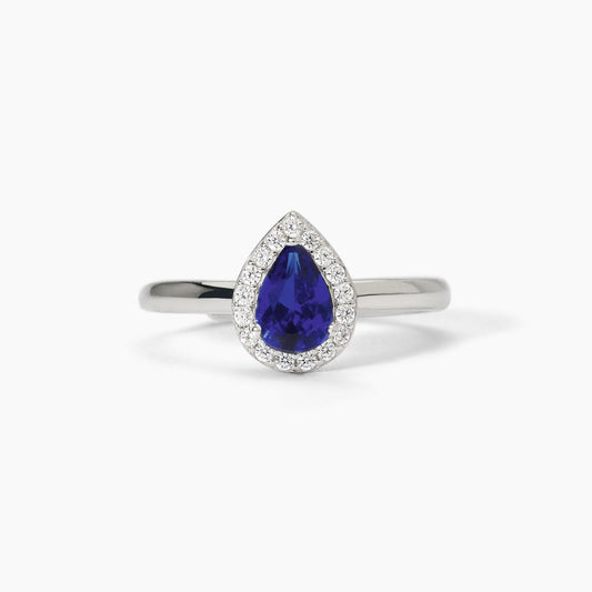 Anello in argento con zaffiro sintetico