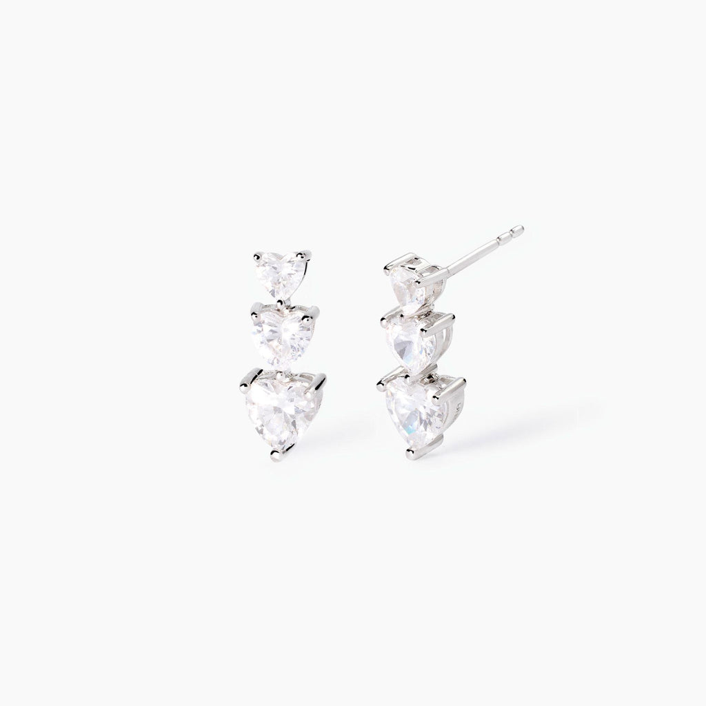 Orecchini in argento con zirconi cuore LOVELY