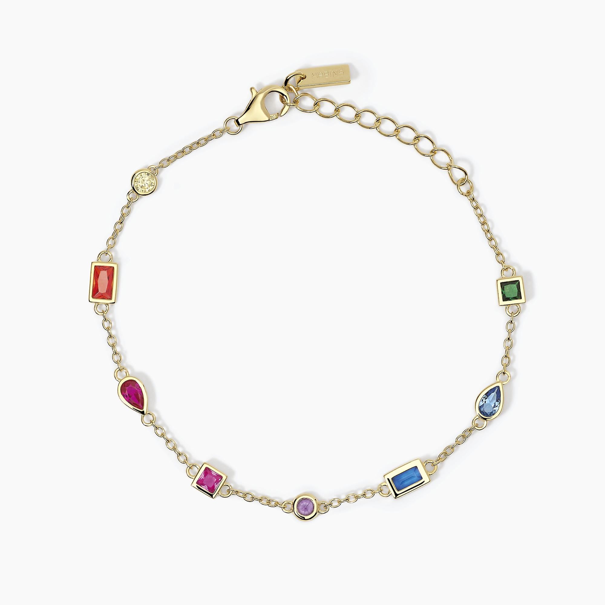Bracciale multicolor con catena forzatina RAINBOW