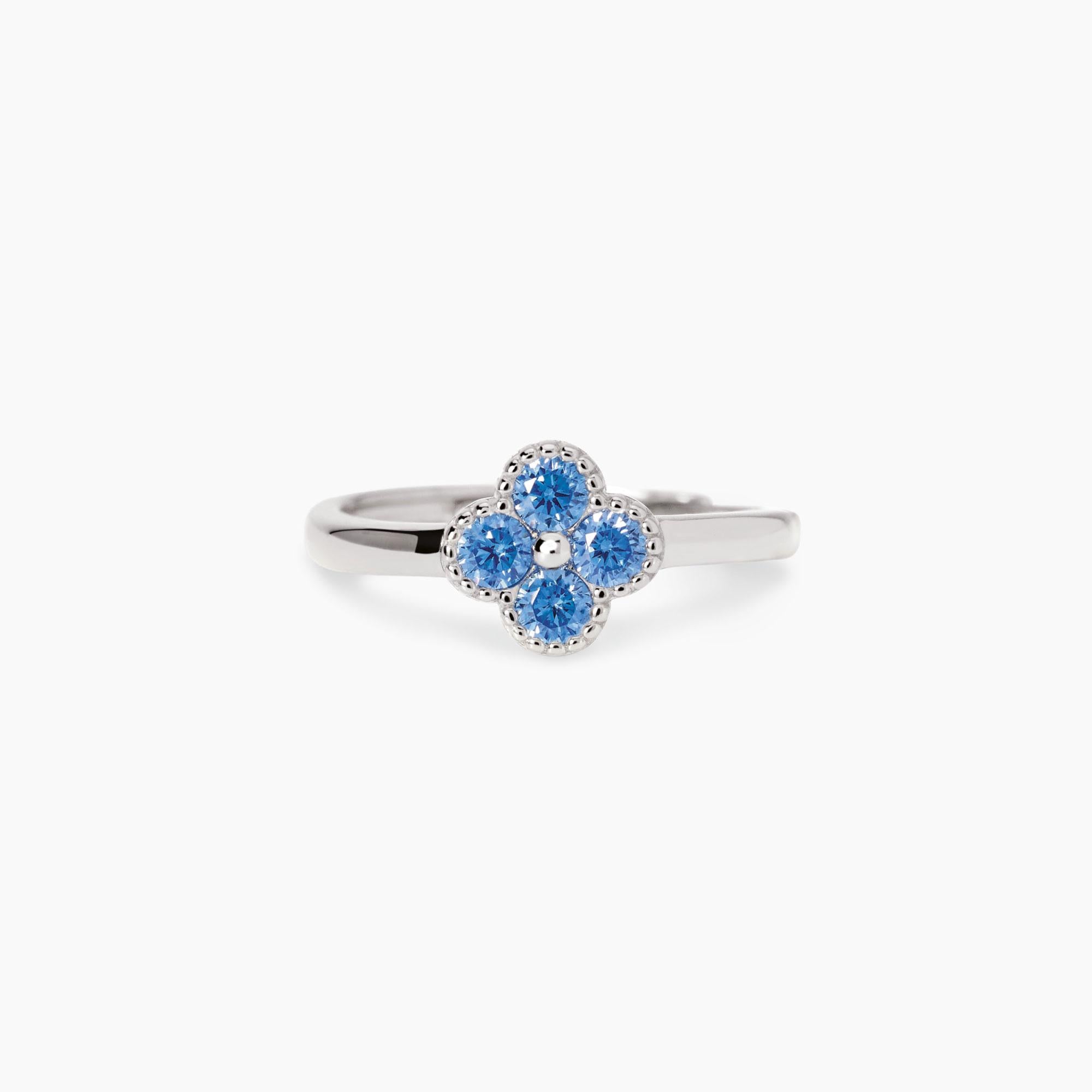 Anello con fiore azzurro JASMINE