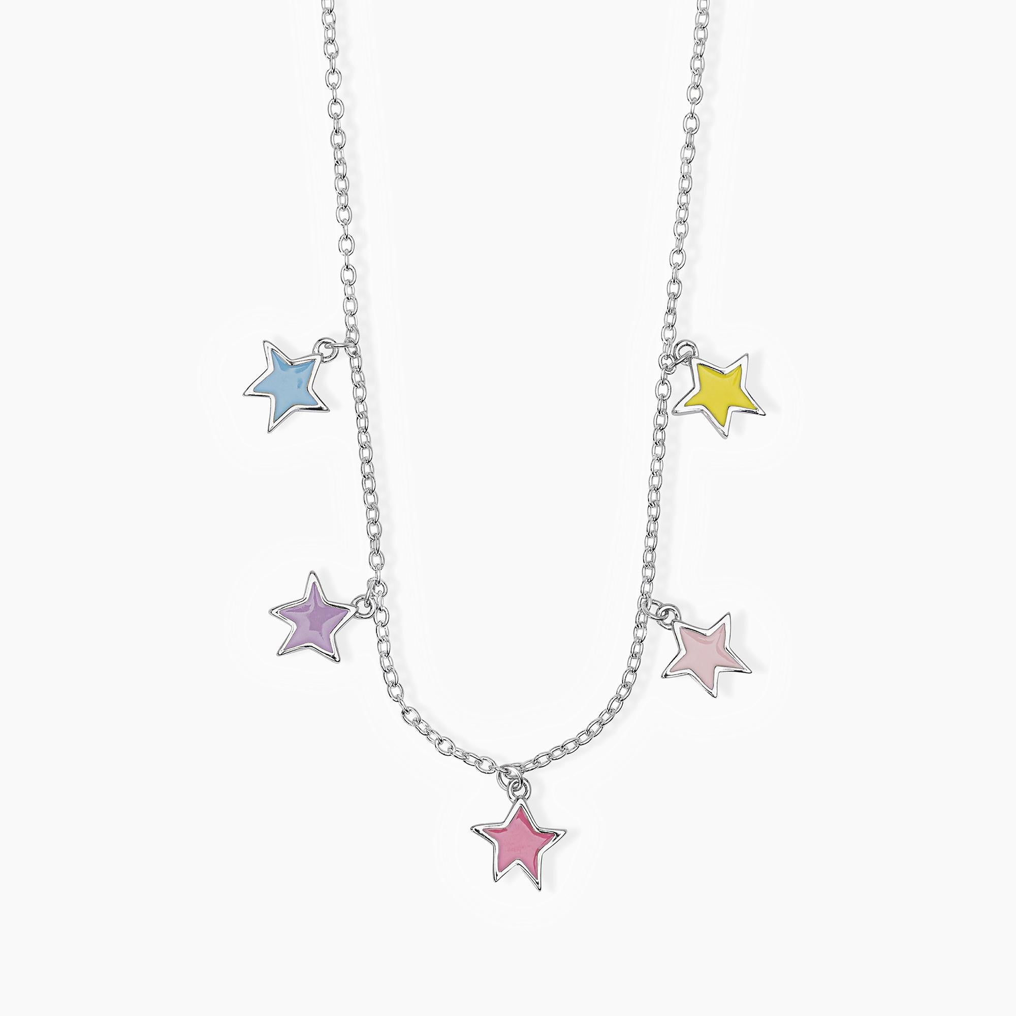 Girocollo in argento con stelle pendenti smaltate STELLA STELLINA