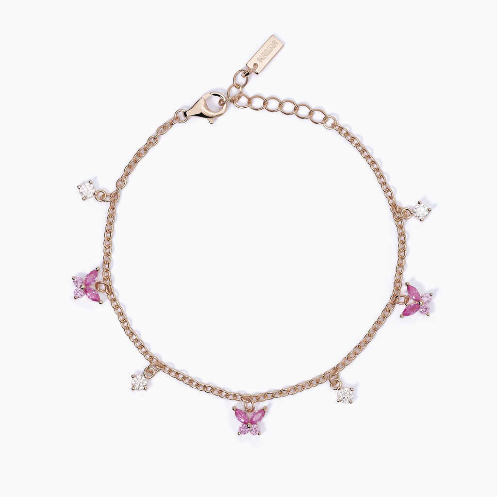 Bracciale con charm bianchi e rosa SECRET GARDEN