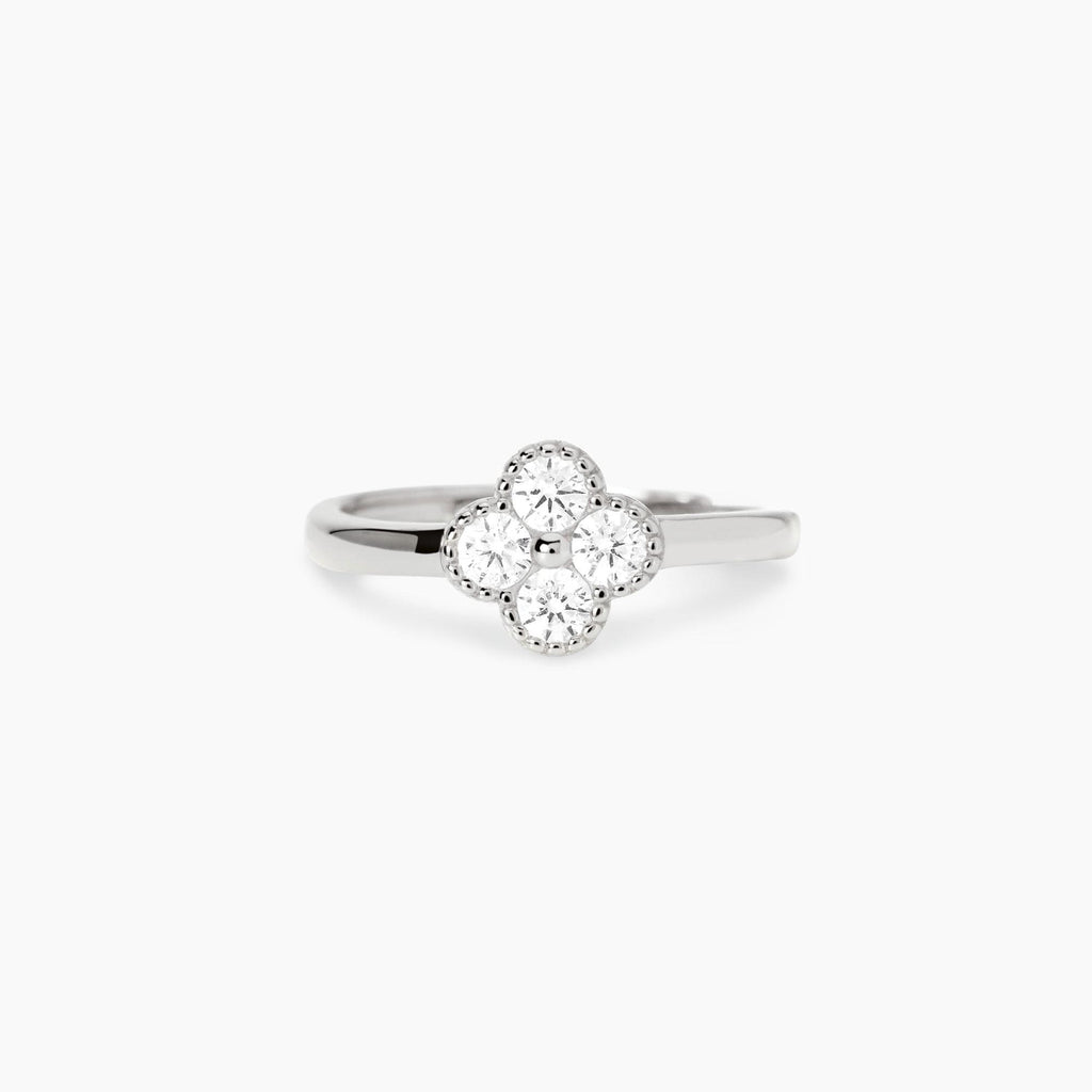 Anello in argento con fiore in zirconi JASMINE