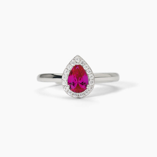 Anello in argento con rubino sintetico