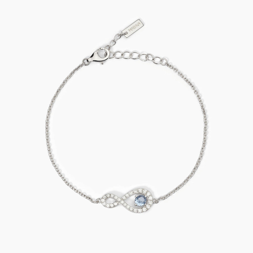 Bracciale in argento rodiato con catena forzatina e infinito ENDLESS
