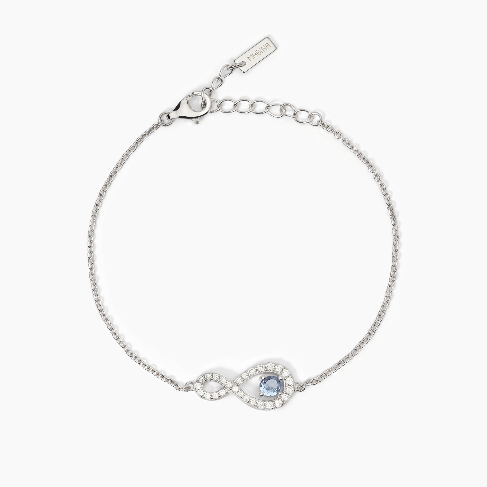 Bracciale in argento rodiato con catena forzatina e infinito ENDLESS