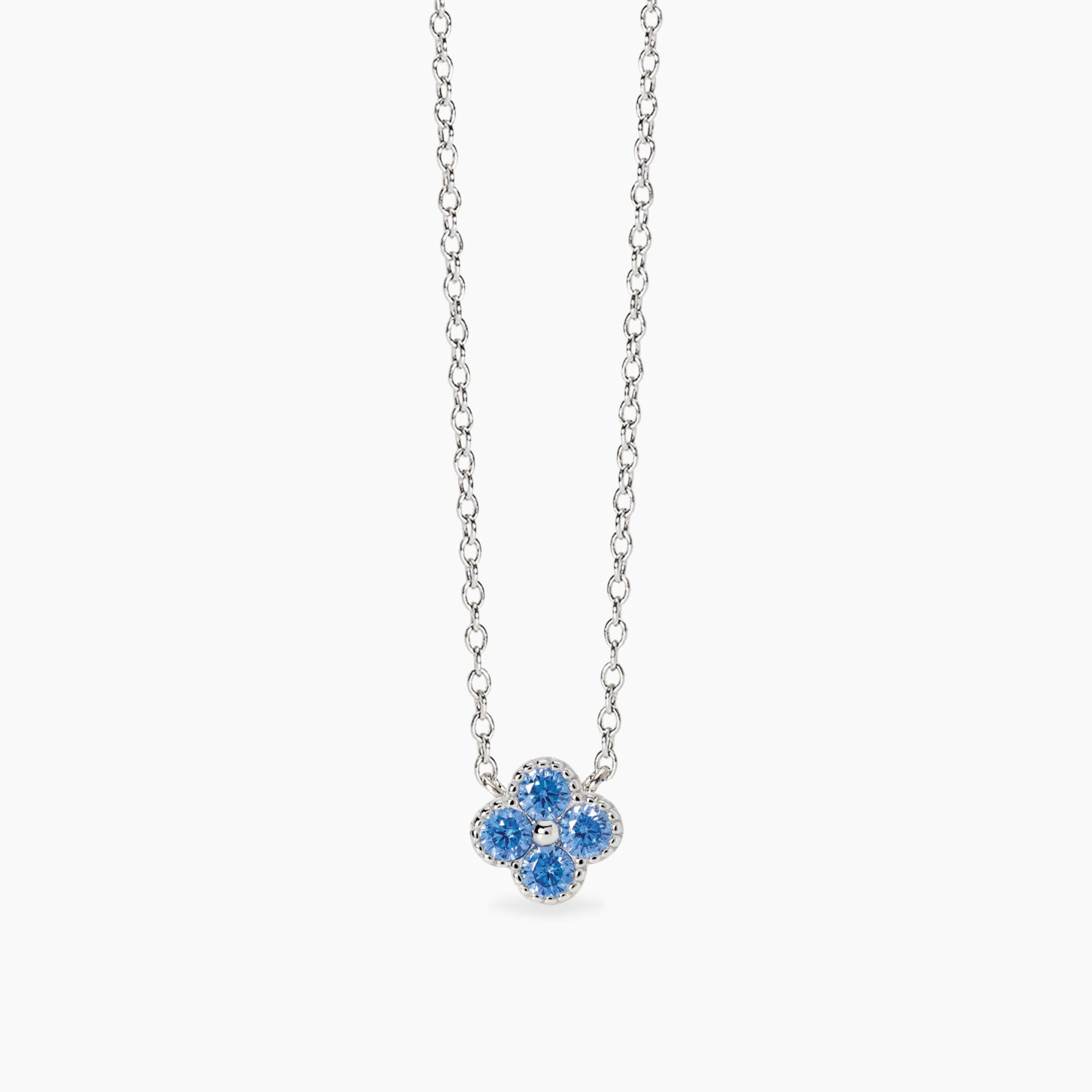 Girocollo con ciondolo fiore azzurro JASMINE