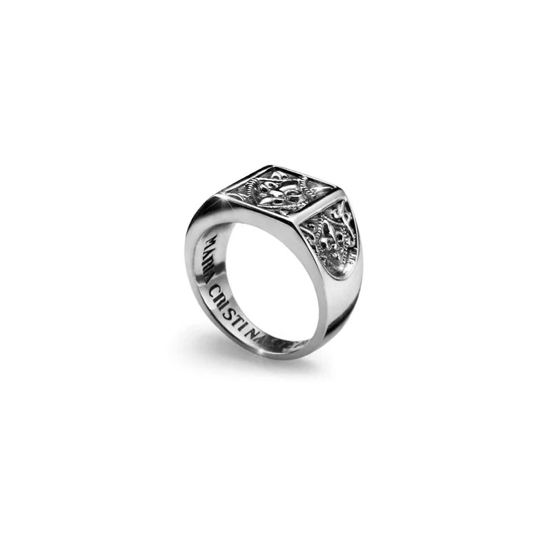 ANELLO UOMO COLLEZIONE TUSCANY ARGENTO PIASTRINA QUADRATA