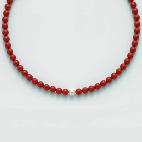 Collana  Miluna girocollo Corallo e Perla