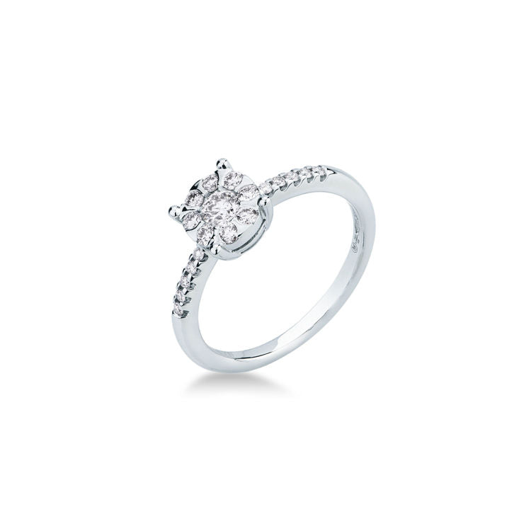 Anello Magic  con Diamanti in Oro Bianco